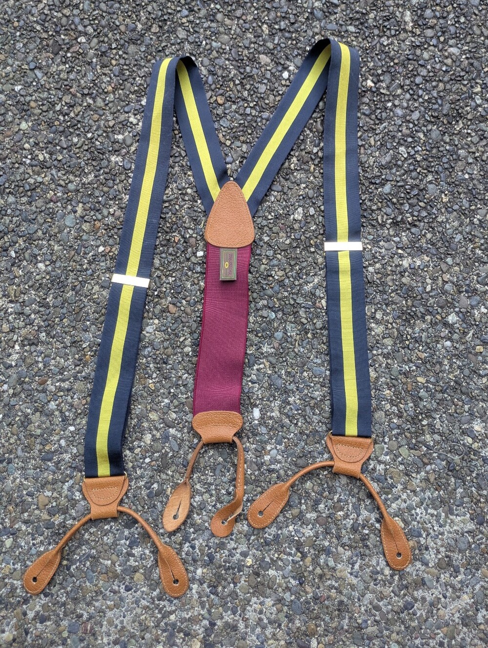 Trafalgar Navy Yellow Stripe Suspenders